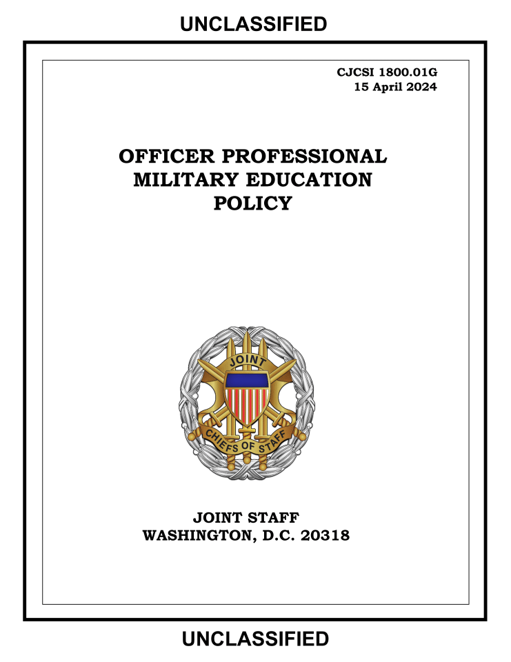 美国军官职业军事教育政策（2024）