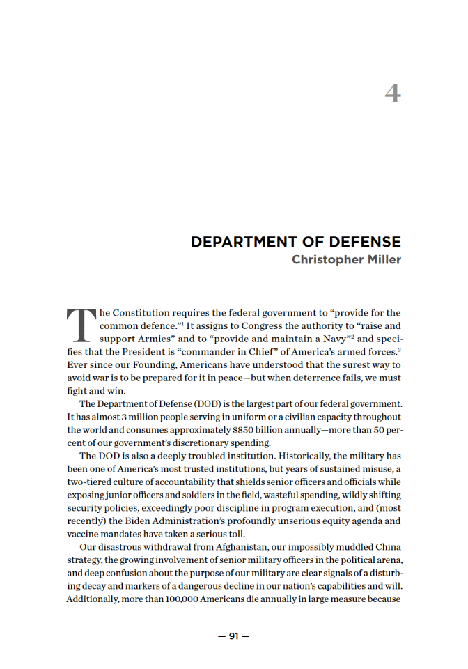 美国国防安全与战略转型蓝图：2025年总统过渡项目