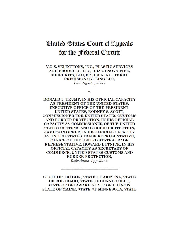 V.O.S. SELECTIONS等原告诉特朗普政府关税案判决报告：国际紧急经济权力法（IEEPA）关税授权争议