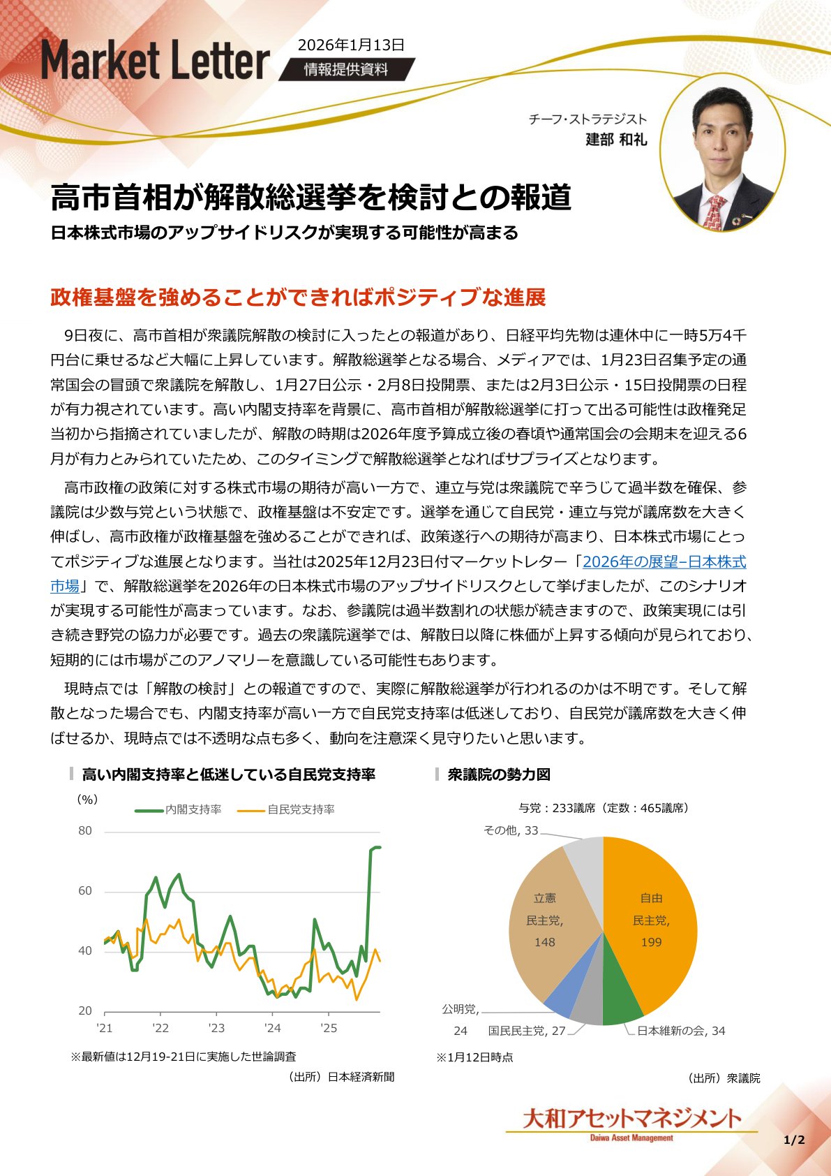 高市首相解散総選挙検討報道と日本株式市場への影響分析