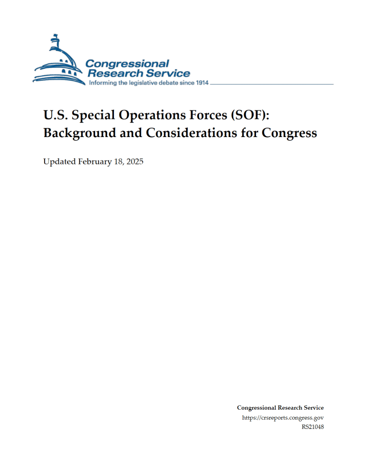 美国特种作战部队（SOF）：组织结构与国家安全考量