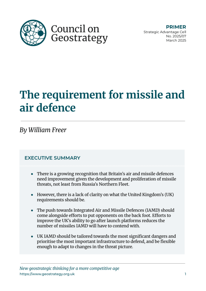 导弹与防空需求：英国一体化防空反导体系构建战略