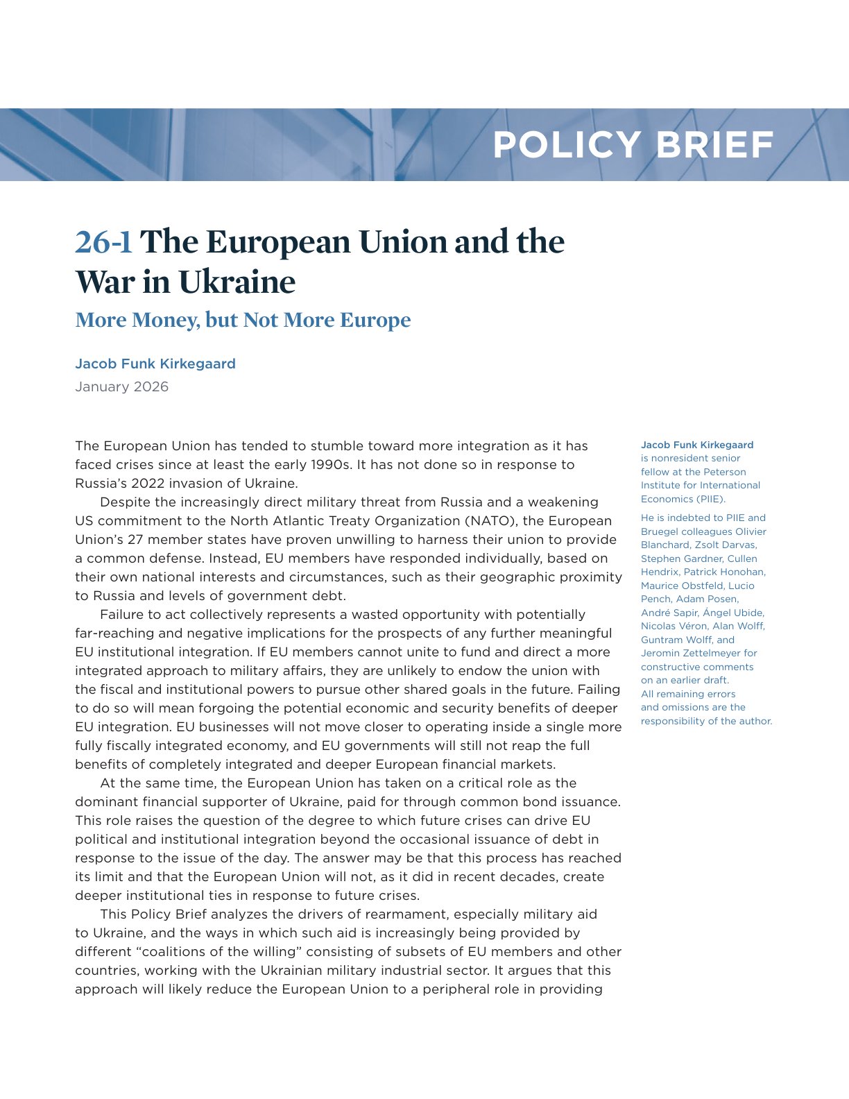 欧盟与乌克兰战争：更多资金，而非更多欧洲