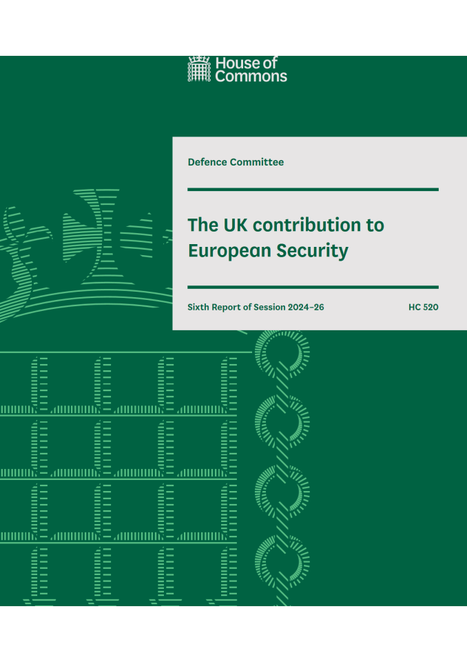 英国国防委员会报告：评估英国国防态势、工业基础及对欧洲安全的贡献