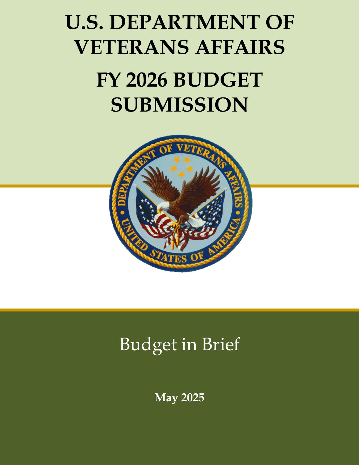 美国退伍军人事务部2026财年预算简报