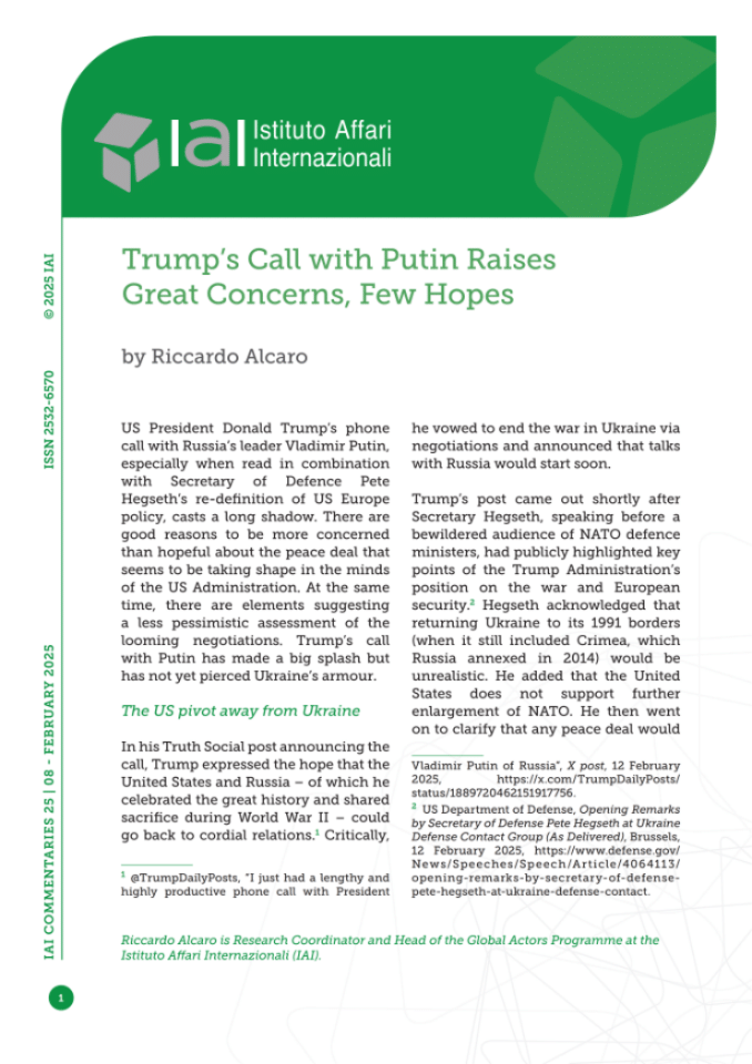 特朗普与普京通话：引发广泛担忧，和平希望渺茫