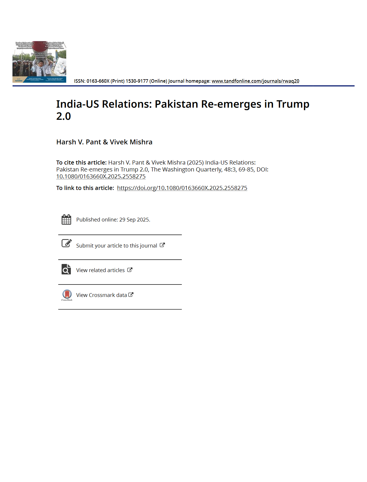 印美关系：巴基斯坦在特朗普2.0时代重现