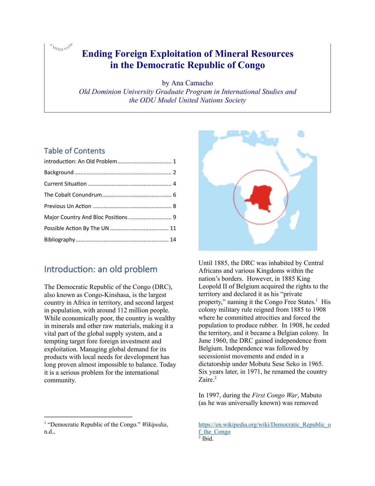 终止刚果民主共和国的矿产资源外国掠夺