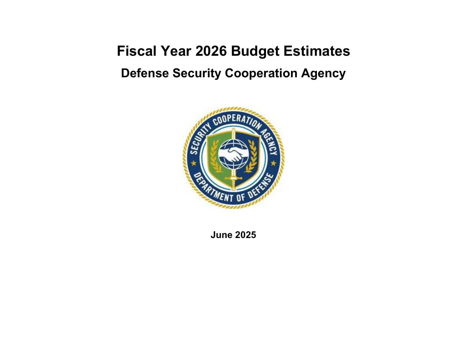 国防安全合作局2026财年预算估算