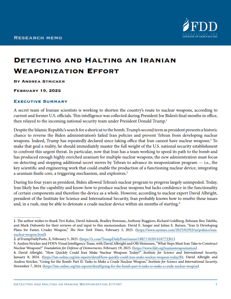 侦测与遏制伊朗武器化进程：美国政策应对
