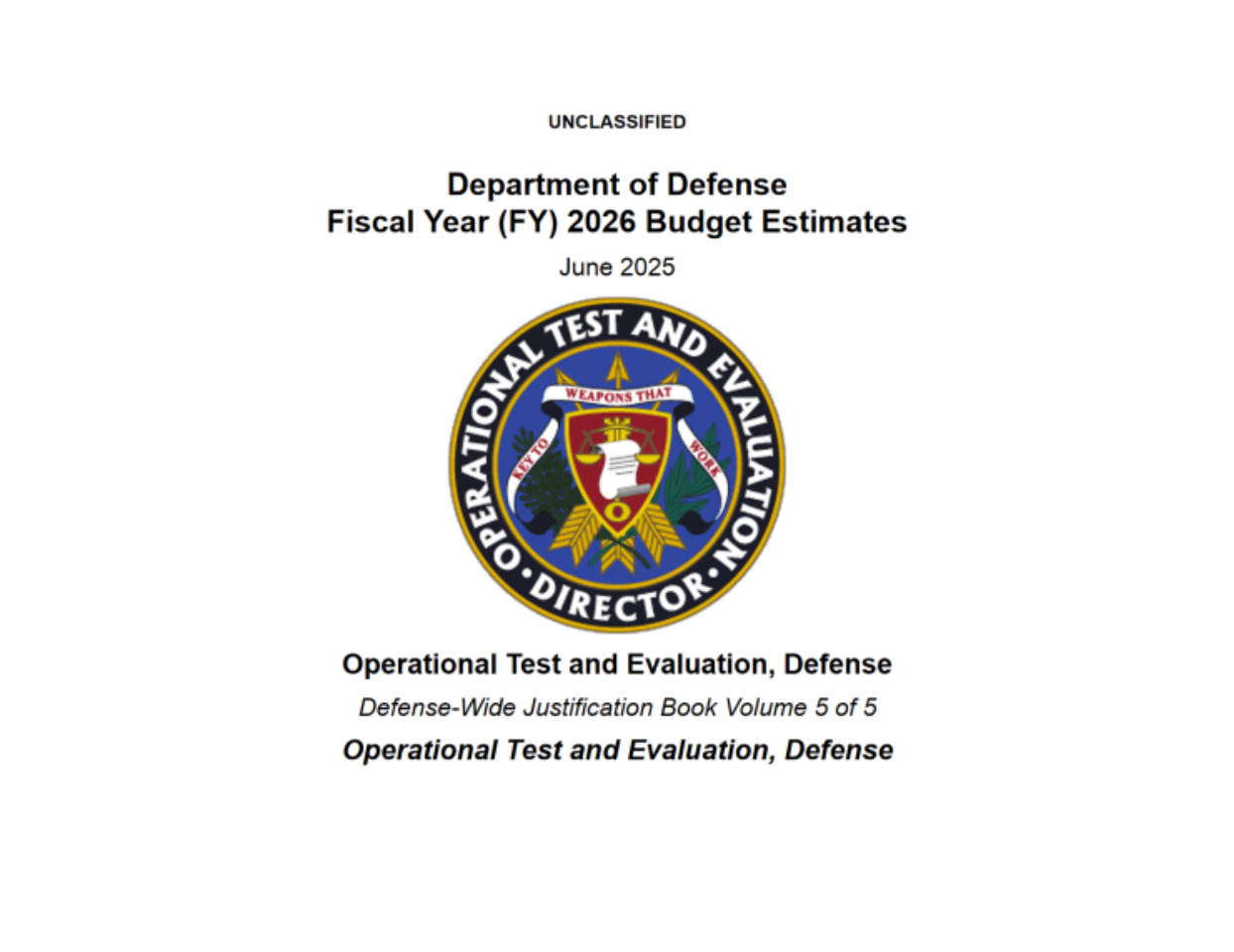 国防作战测试与评估：美国防作战测试与2026财年预算评估报告
