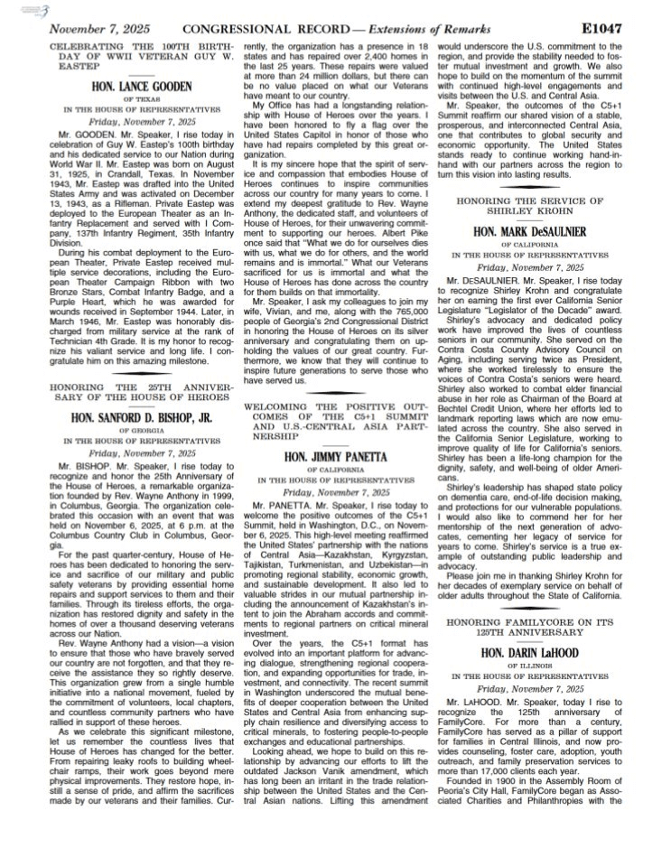 美国国会记录：C5+1峰会成果与美中伙伴关系展望