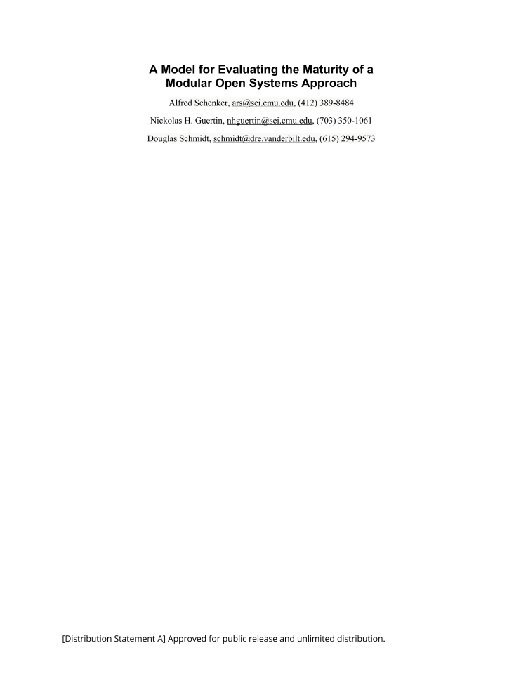 模块化开放系统方法（MOSA）成熟度评估模型