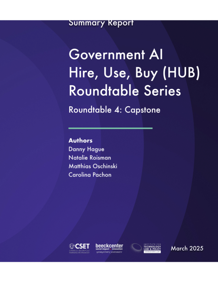 圆桌会议4：顶点租用、使用、购买（HUB）政府人工智能圆桌系列摘要报告