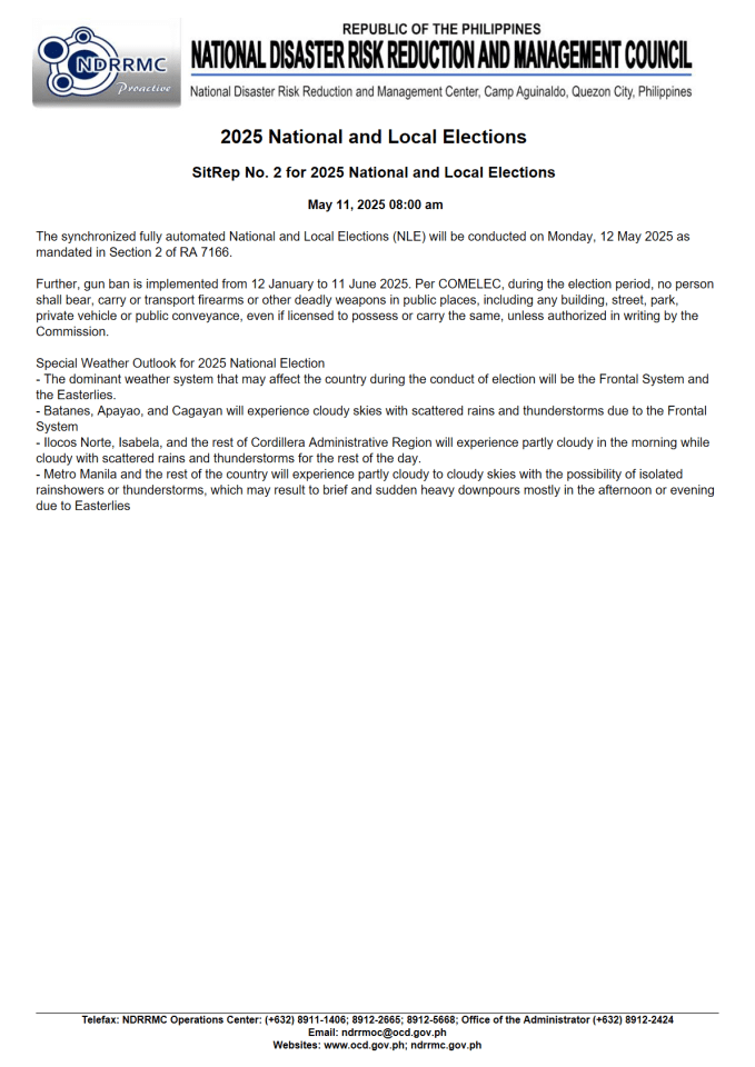 2025年全国和地方选举：2025年全国和地方选举情况报告第2号