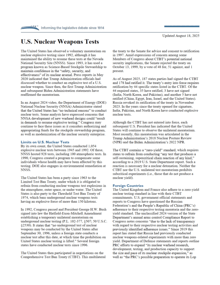 美国核武器试验政策与影响分析