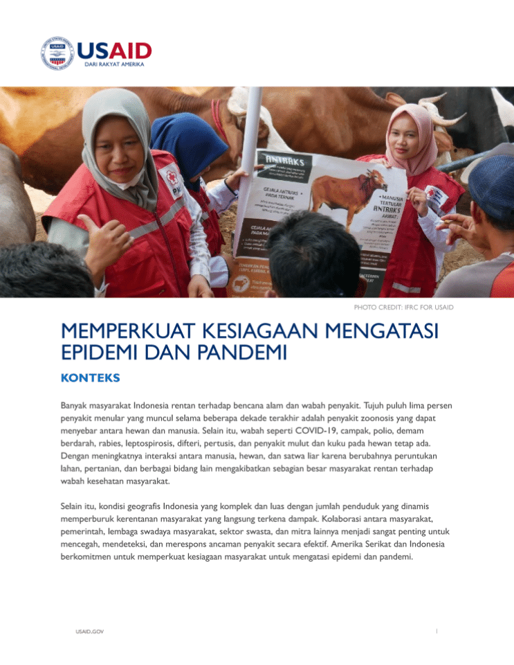 美开署印尼社区流行病与大流行病应对准备项目